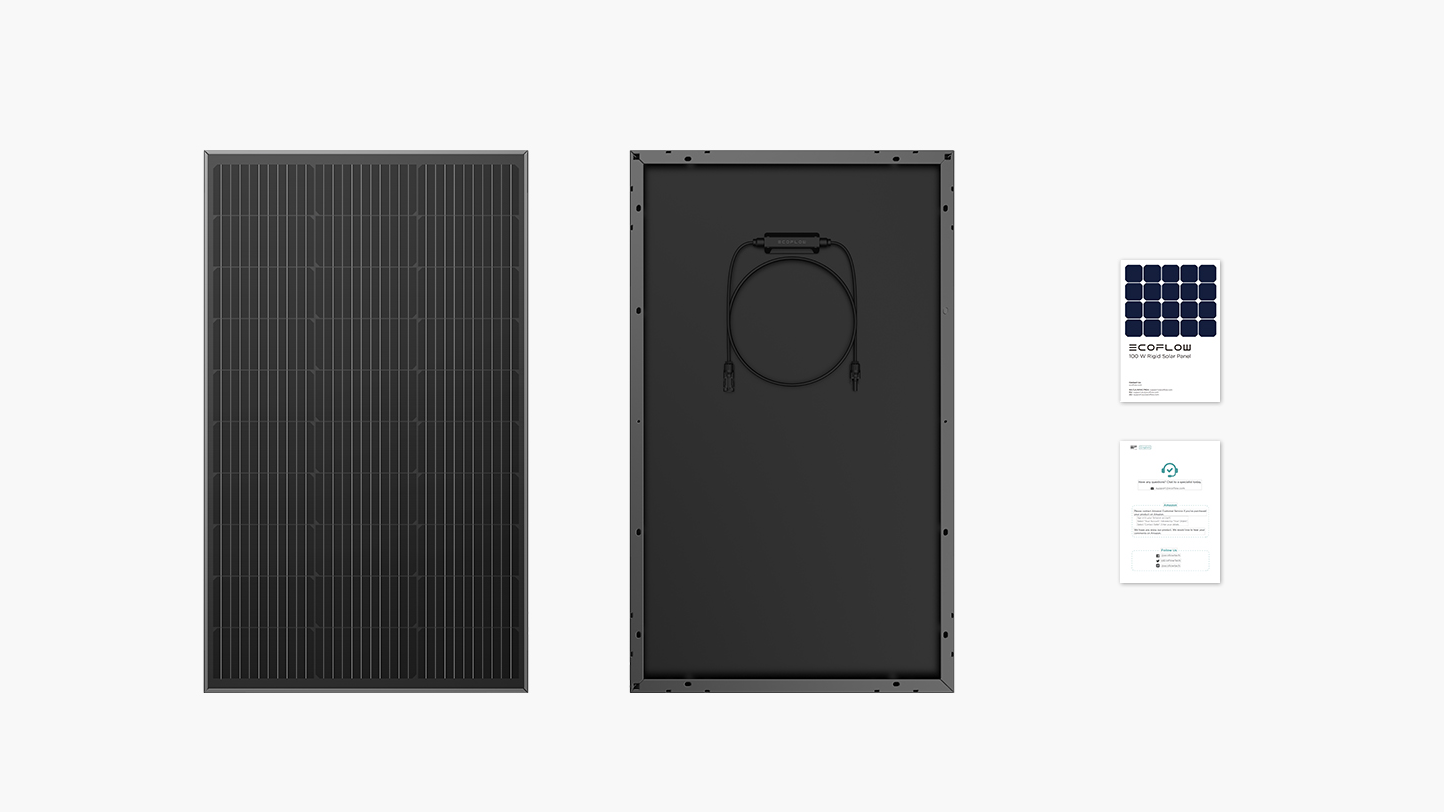 EcoFlow 100W Rigid Solar Panel - What's in the box