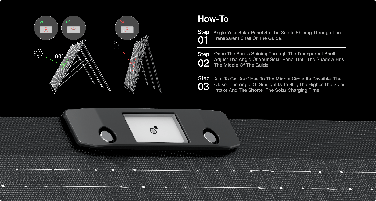 EcoFlow NextGen 160W Portable Solar Panel - Integrated solar angle guide